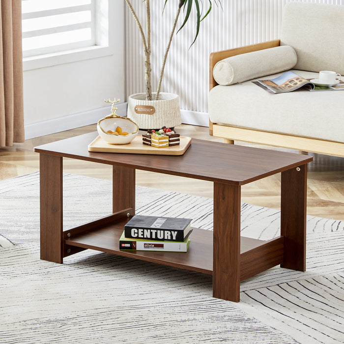 Walnut Modern colored Coffee Table, 19.6" x 35.4" x 16.5"