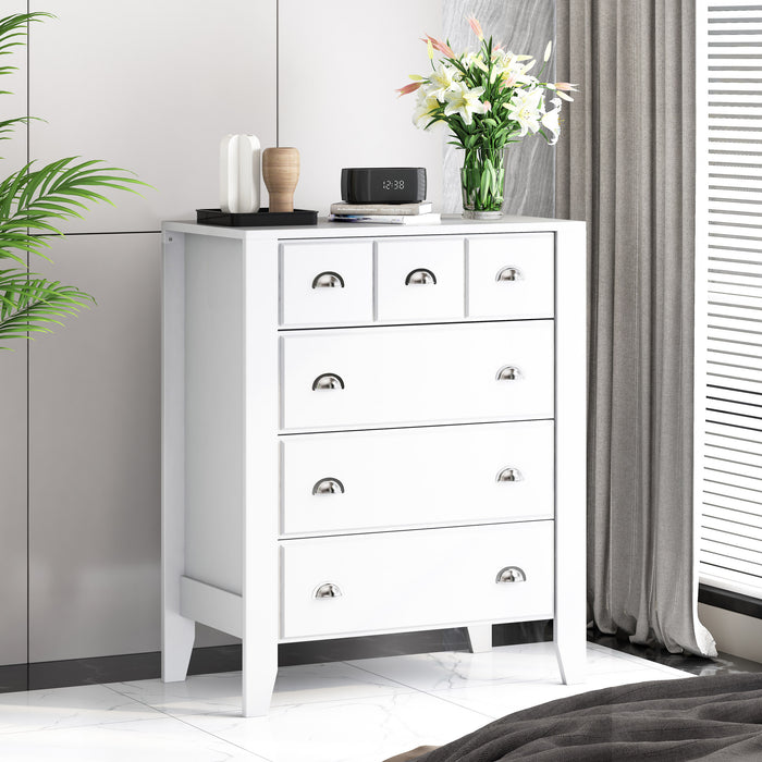 Modern White 6-Drawer Chest of Drawers