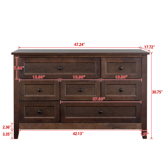 Solid Wood spray-painted drawer dresser bar,buffet tableware cabinet lockers buffet server console table lockers, retro round handle, applicable to the dining room, living room,kitchen corridor,auburn | lowrysfurniturestore