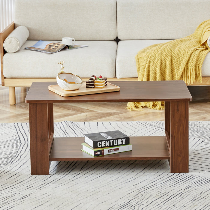 Walnut Modern colored Coffee Table, 19.6" x 35.4" x 16.5"