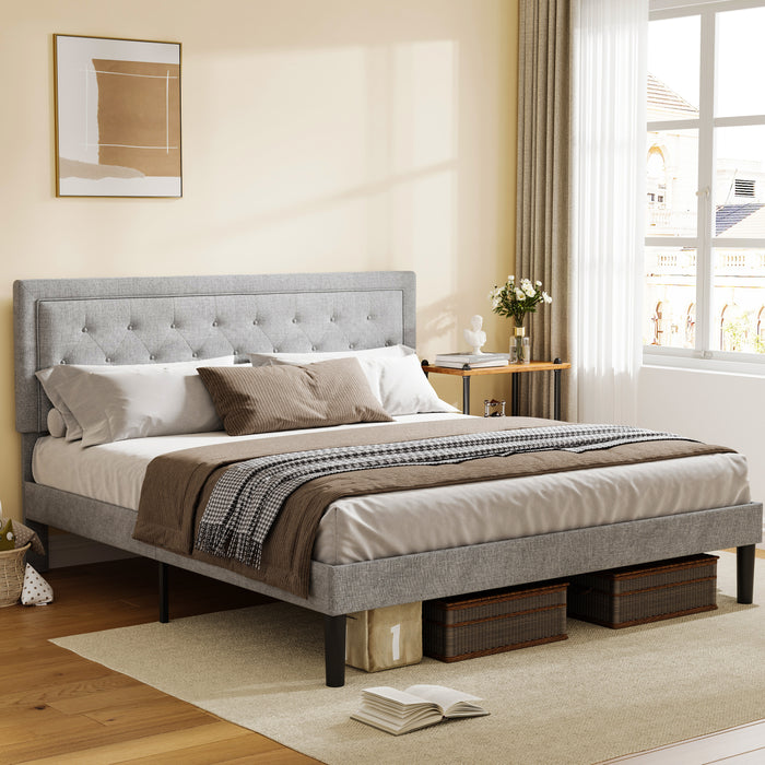 Queen Light Grey Adjustable Bed Frame