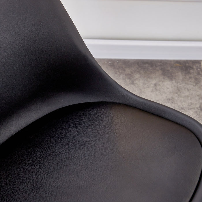 Modern family black Office chair, adjustable 360 ° swivel chair engineering plastic armless swivel computer chair | lowrysfurniturestore