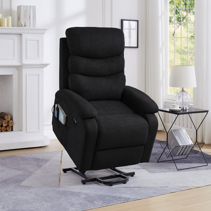 Lift Chair Dark Gray with Message Soft Fabric USB Port