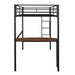 Black Twin Metal Black Bunk Bed with Desk Ladder and Guardrails lowrysfurniturestore