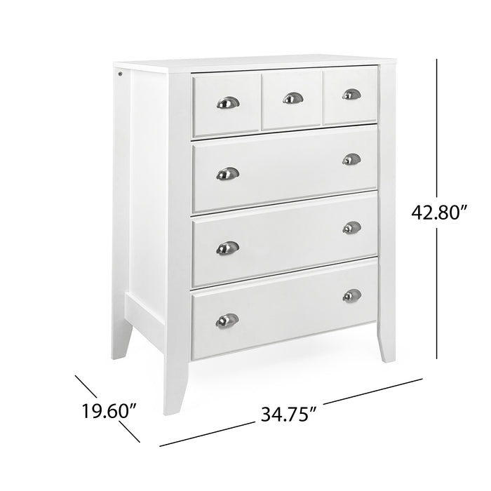 Modern White 6-Drawer Chest of Drawers