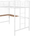 White Twin Metal Loft Bed with Desk and Metal Grid | lowrysfurniturestore