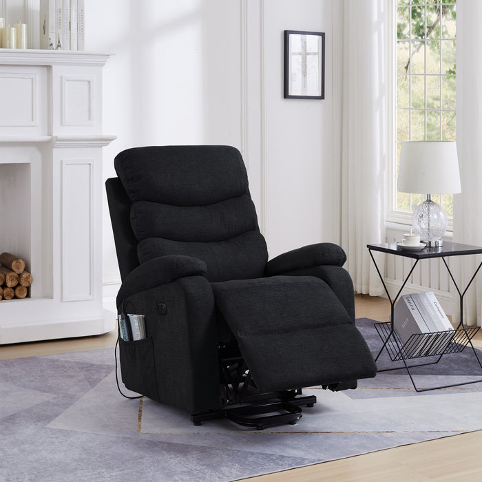 Lift Chair Dark Gray with Message Soft Fabric USB Port