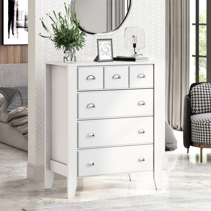 Modern White 6-Drawer Chest of Drawers