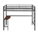 Black Twin Metal Black Bunk Bed with Desk Ladder and Guardrails lowrysfurniturestore