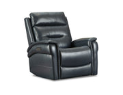 Duncan Swivel Gliding Recliner in top grain leather, featuring power reclining and USB ports for premium comfort.