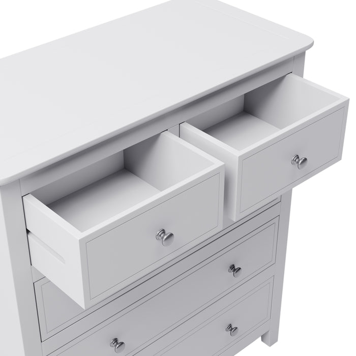 White Solid Wood 5-Drawer Chest