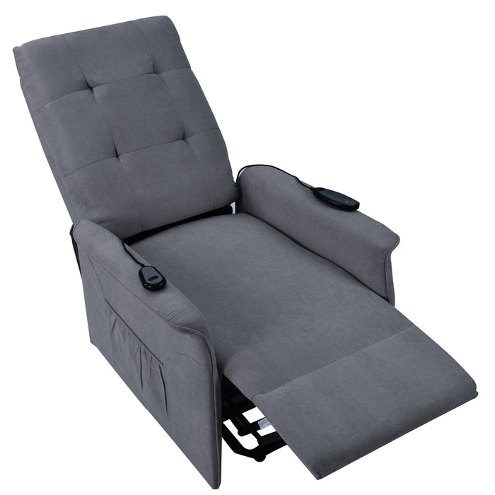 Lift Chair Dark Gray with Adjustable Massage Function Recliner Chair