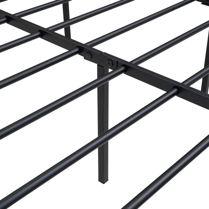 Queen Black Metal and Wood Bed Frame