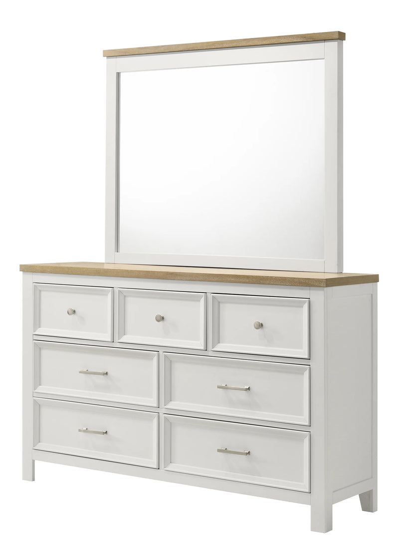 Ashton white dresser and mirror
