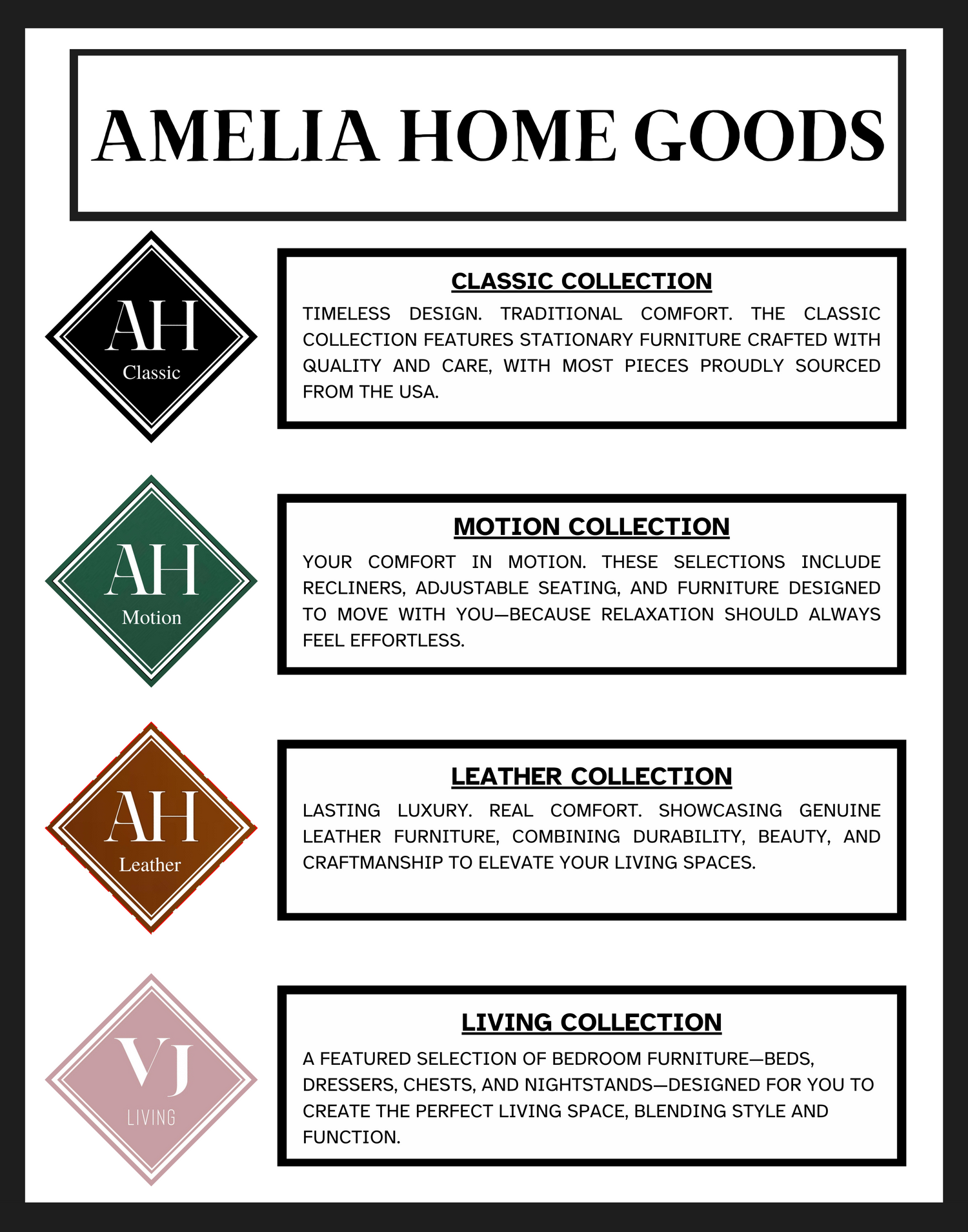 What is the Amelia Homegoods Collection?