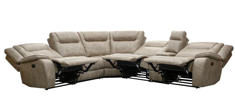 BLAKE - DESERT TAUPE 6pc Modular Reclining Sectional with Console