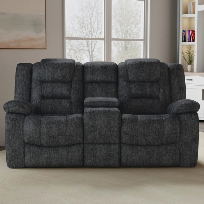 Parker House Bolton Misty Storm Manual Glider Console Loveseat