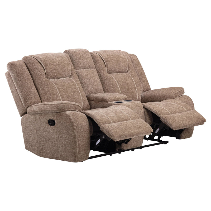 Bruno Plush Tobacco Manual Console Loveseat