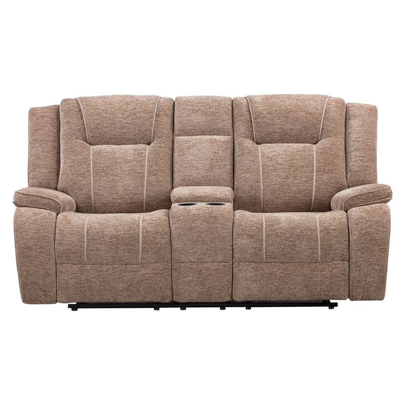 Bruno Plush Tobacco Manual Console Loveseat