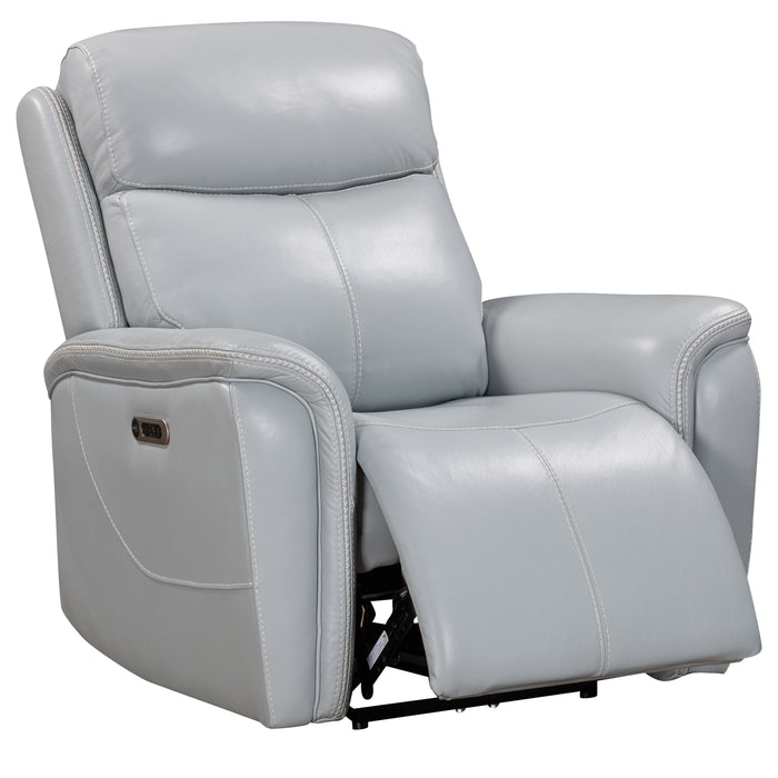Cascade Seamist Grey Power Recliner with Power Headrest