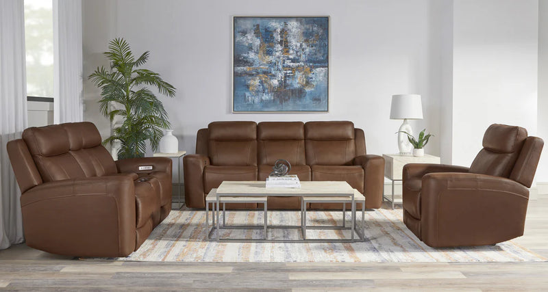 CALGARY - AUTUMN UMBER Power Console Loveseat