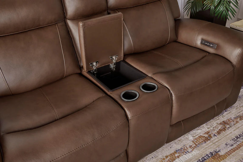 CALGARY - AUTUMN UMBER Power Console Loveseat