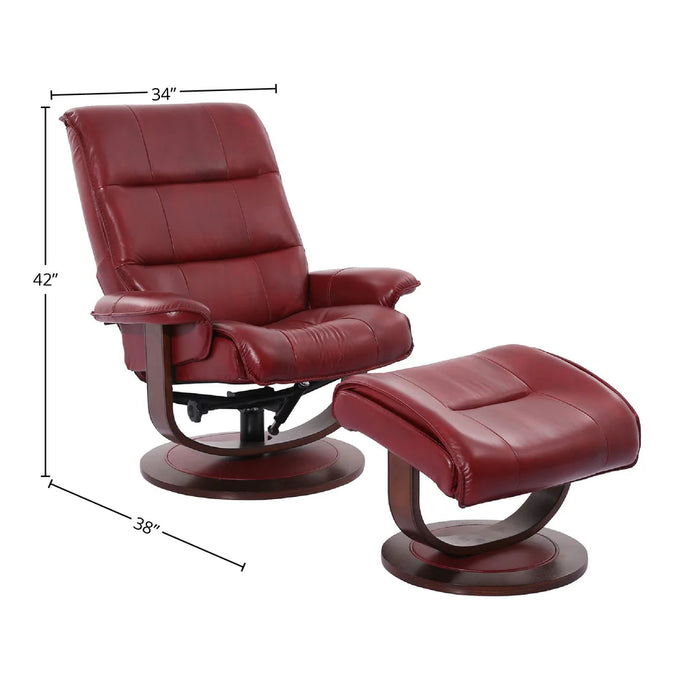 KNIGHT - ROUGE Manual Reclining Swivel Chair & Ottoman