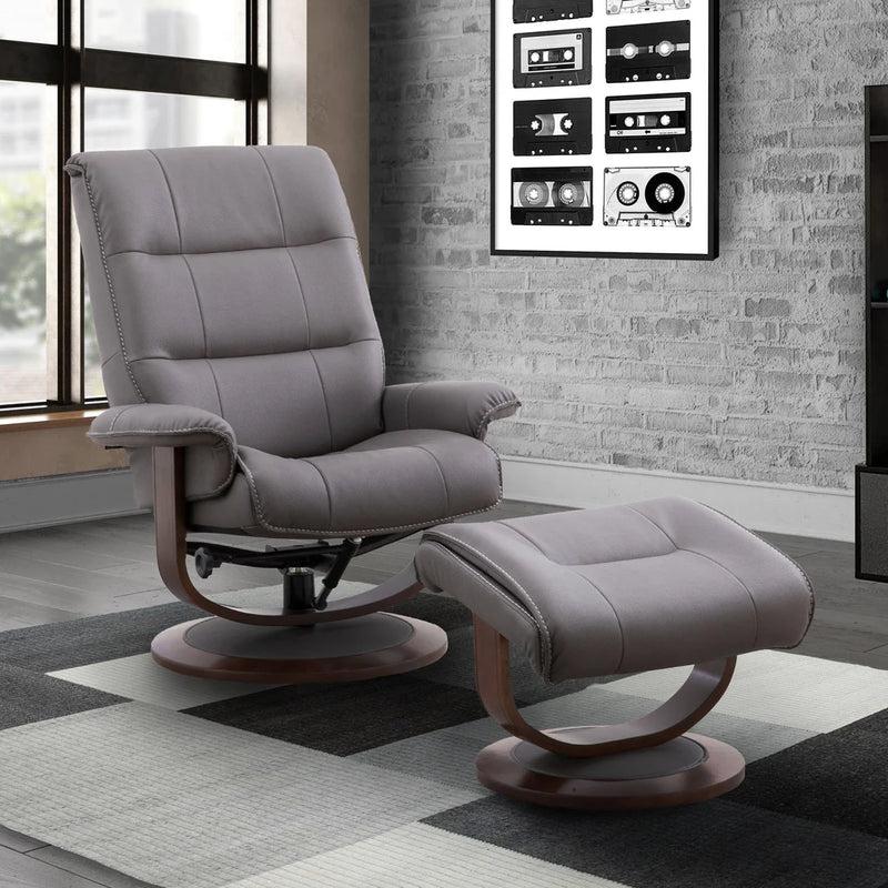 KNIGHT - HAZE Manual Reclining Swivel Chair & Ottoman