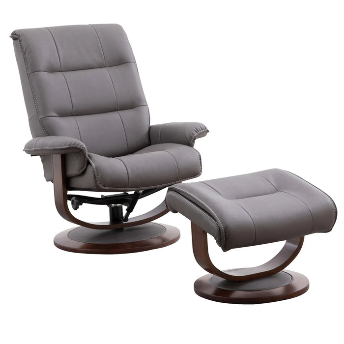 KNIGHT - HAZE Manual Reclining Swivel Chair & Ottoman