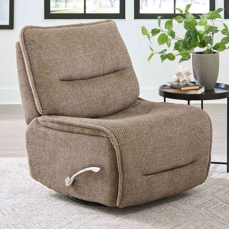 LEO Manual Armless Swivel Glider Recliner - Wheat