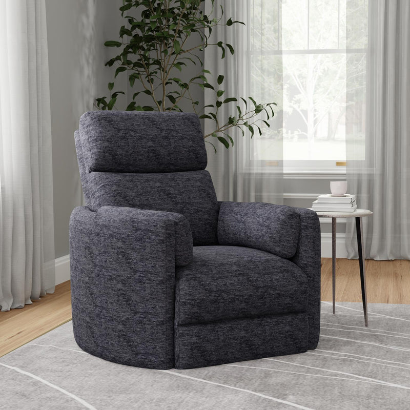 Mediterranean Blue Radius Power Swivel Recliner