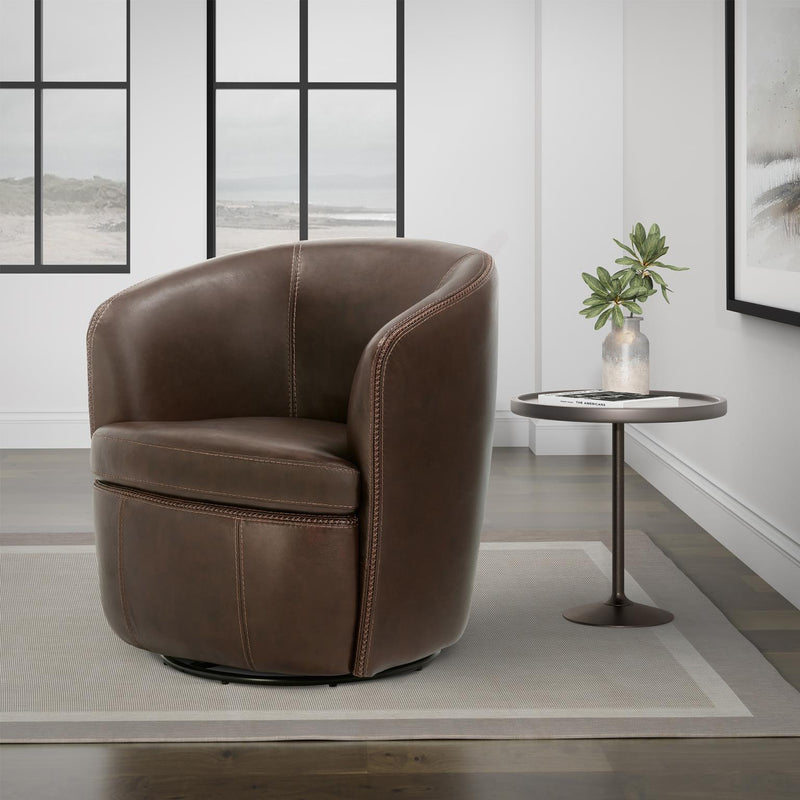 BAROLO - VINTAGE BROWN Swivel Club Chair