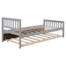 Twin Bed Gray with Trundle, Platform Bed Frame with Headboard and Footboard lowrysfurniturestore