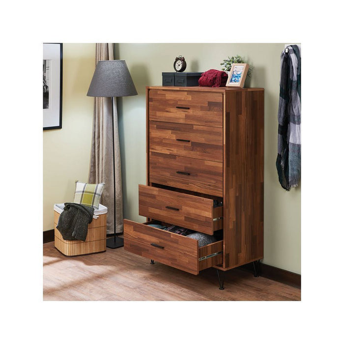 Solid Walnut 5-Drawer Chest of Drawers