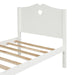 Twin White Platform Bed Solid Wood with Wood Slats lowrysfurniturestore