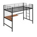 Black Twin Metal Loft Bed with Desk and Metal Grid | lowrysfurniturestore