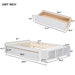 Full Size Bed with Storage Case, 2 Storage drawers, Lengthwise Support Slat,White | lowrysfurniturestore