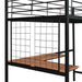 Black Twin Metal Loft Bed with Desk and Metal Grid lowrysfurniturestore