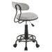 Task Chair in Grey Metal and Light Grey Faux Leather | lowrysfurniturestore