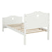 Twin White Platform Bed Solid Wood with Wood Slats lowrysfurniturestore