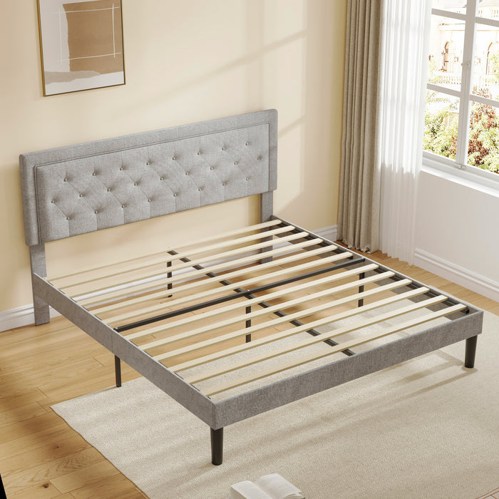 Queen Light Grey Adjustable Bed Frame