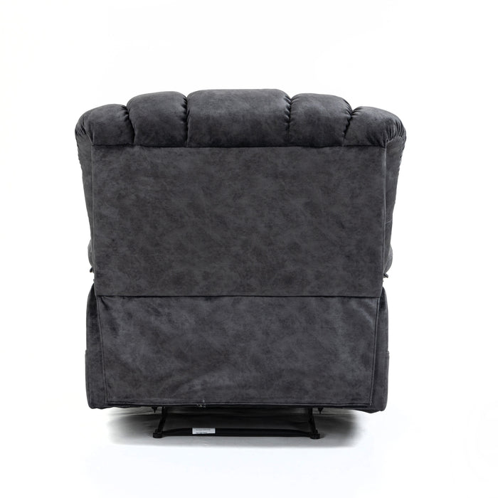 Large Manual Recliner Chair in Fabric for Living Room, Gray | lowrysfurniturestore