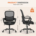 Ergonomic Office Chair Home Desk Mesh Chair with Fixed Armrest | lowrysfurniturestore