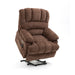 Lift Chair Brown Chenille 23" Seat Width and High Back Large Size Power Lift Recliner with 8-Point Vibration Massage and Lumbar Heating lowrysfurniturestore