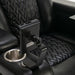 Black 270 Degree Swivel PU Leather Power Recliner Home Theater Recliner Tray Table Phone Holder Cup Holder USB Port Hidden Arm Storage | lowrysfurniturestore