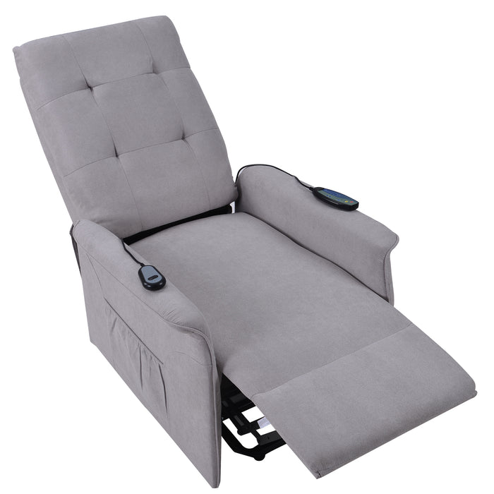 Lift Chair Light Gray with Adjustable Massage Function Recliner Chair