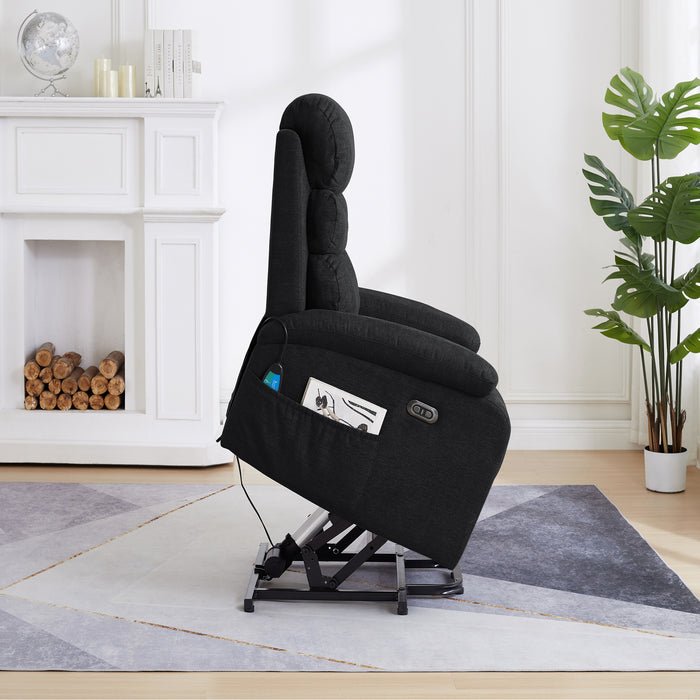 Lift Chair Dark Gray with Message Soft Fabric USB Port