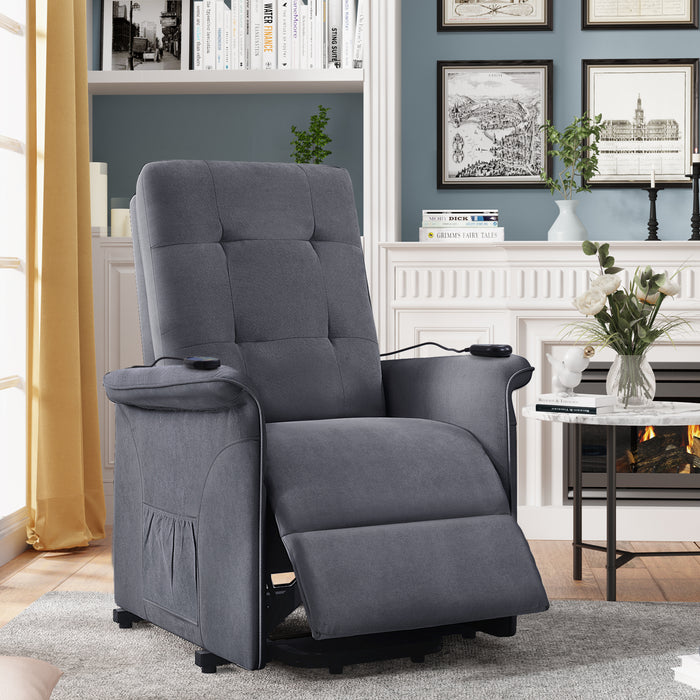 Lift Chair Dark Gray with Adjustable Massage Function Recliner Chair
