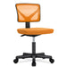 Orange Armless Desk Chair Small Home Office Chair with Lumbar Support | lowrysfurniturestore