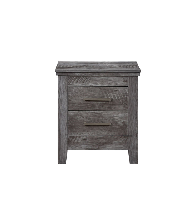 Rustic Gray Oak Nightstand with Drawer